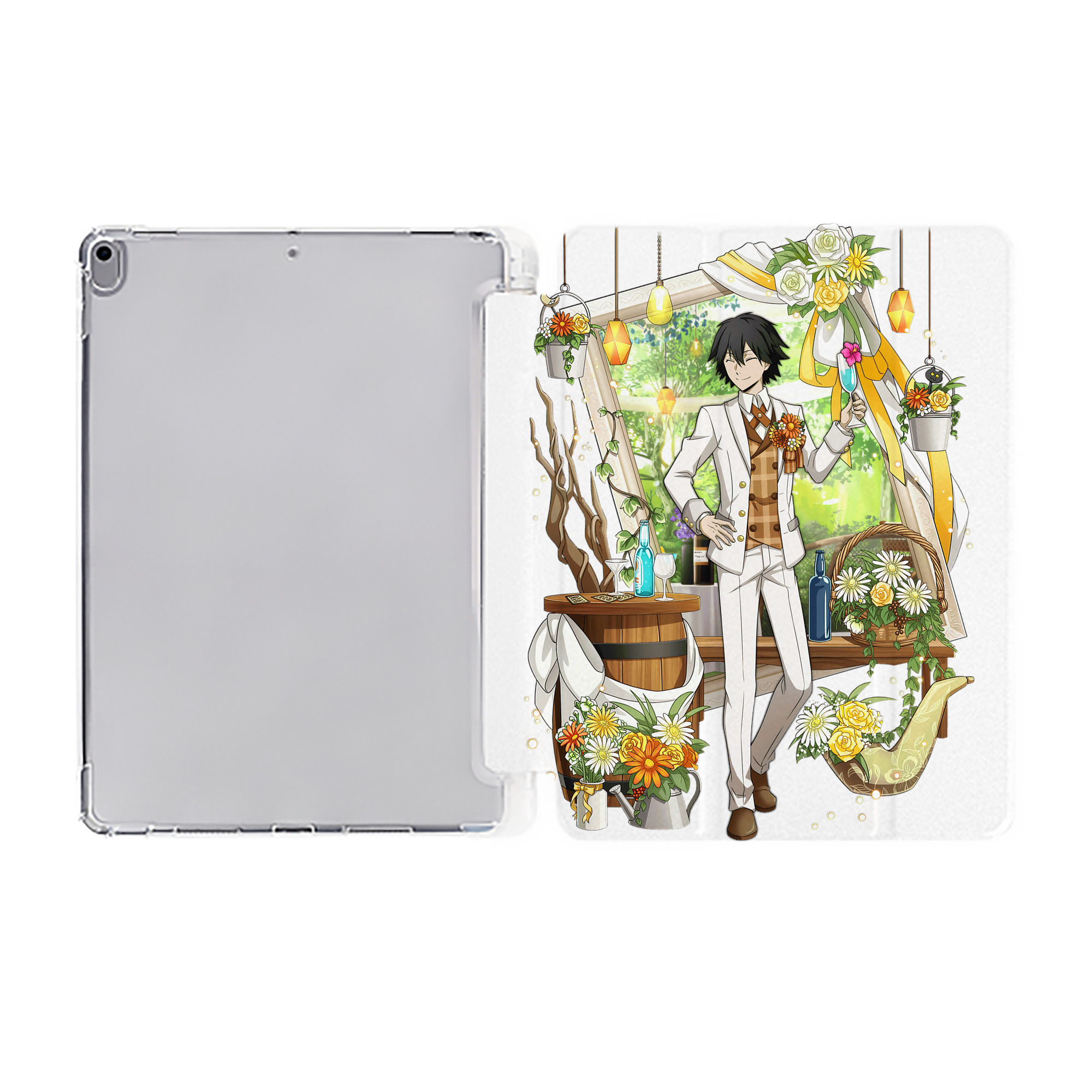 （画像用） 文豪ストレイドッグス Bungo Stray Dogs IPad ケース ペン収納付き 三つ折りスタンド PUレザー×シリコン 対応機種9.5/10.5/10.9インチ